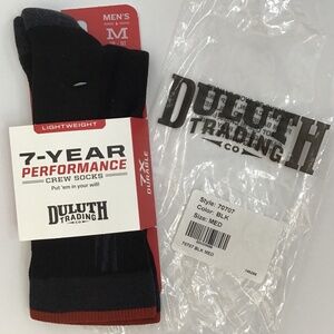 Duluth Men's Crew Socks 7-Year Lightweight Performance Black Medium